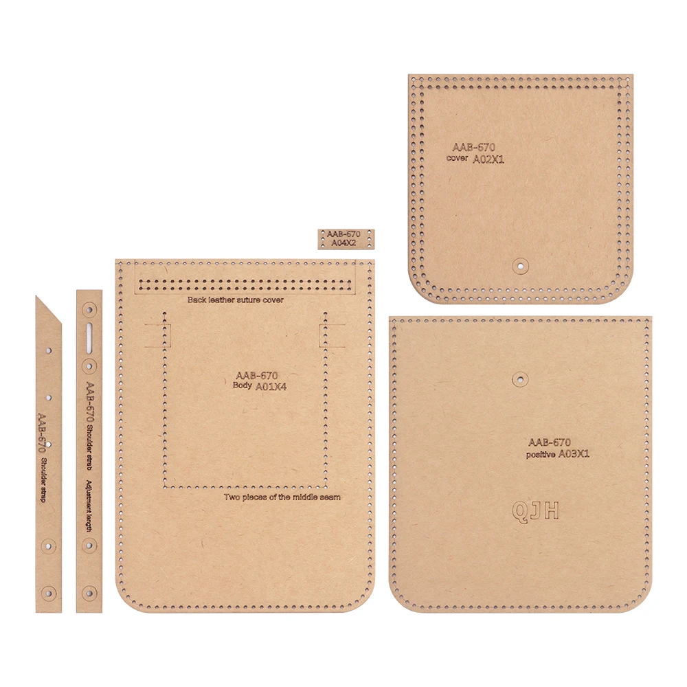 1set of DIY mobile bag pattern template, kraft paper drawings, leather crossbody bag design paper stencil, DIY leathercraft mold thumbnail 2