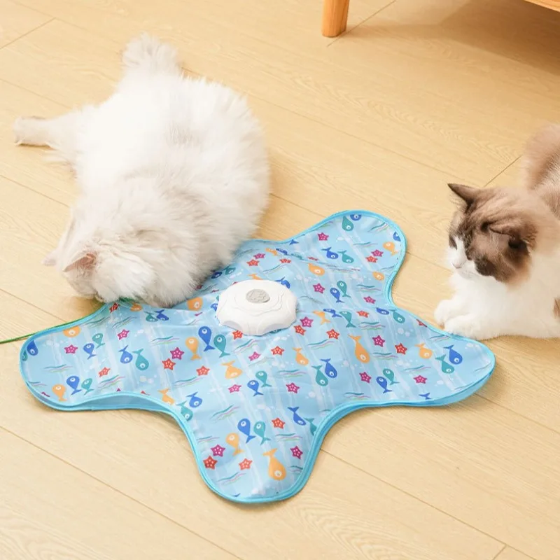 Cat Toys Interactive Hide and Seek Cat Toy with Mouse Squeaky Motion Activated Moving Concealed Feathers Kitten Teaser Toy thumbnail 3