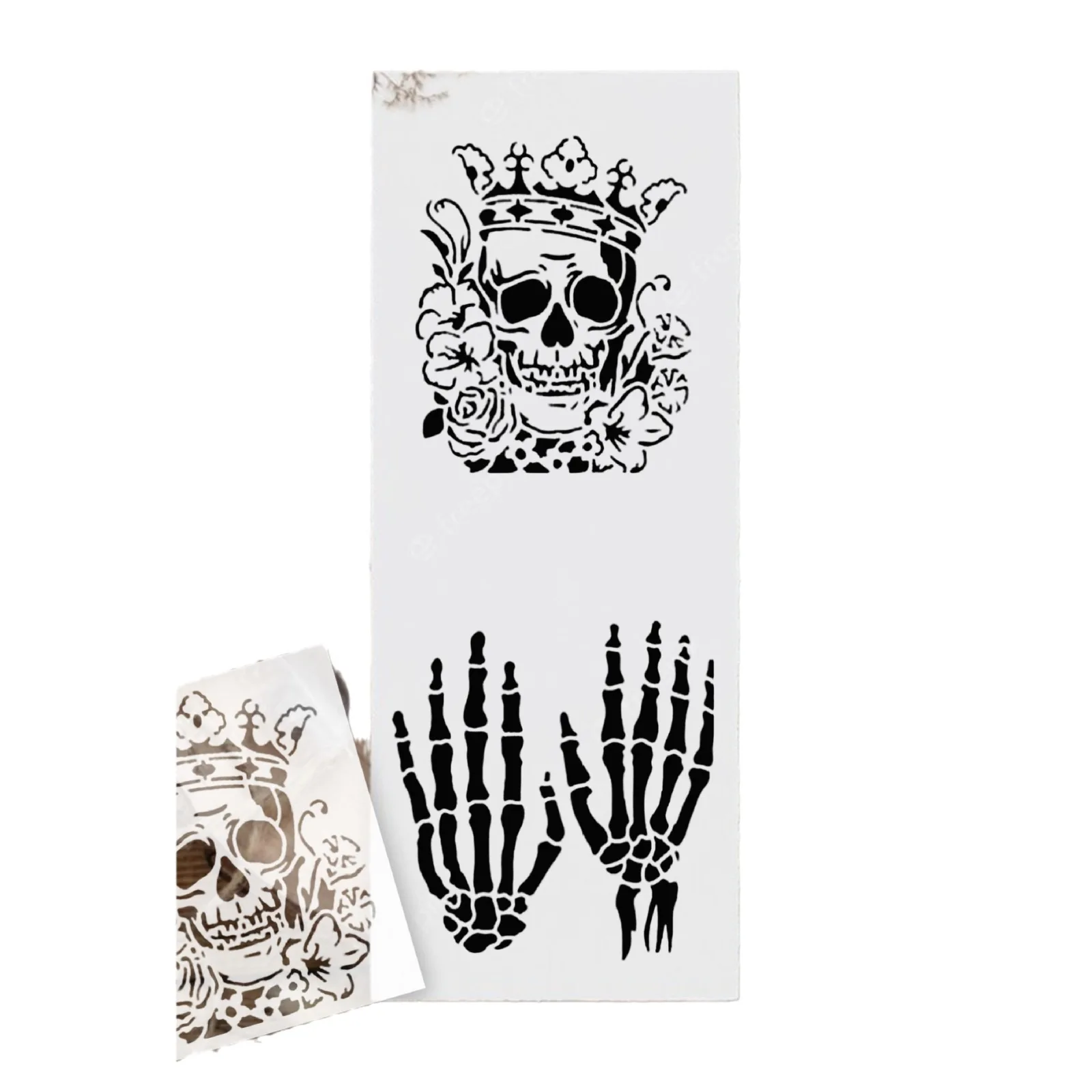 Reusable PET Skull Stencils for Crafting 13-Design Hollow-Out Templates for DIY Canvas Art,and Custom Spray Paint Creations thumbnail 5