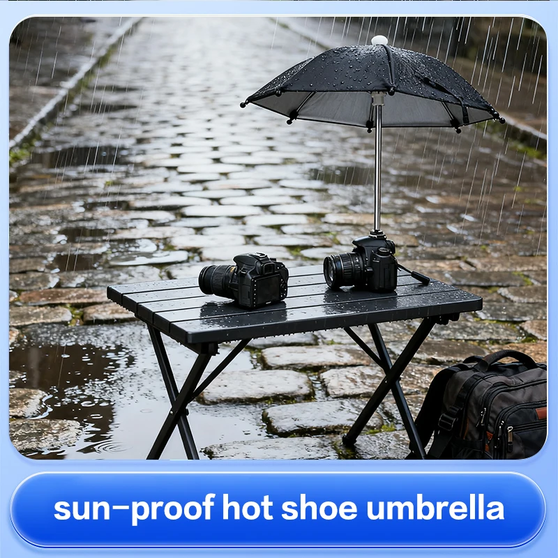 Black Dslr Camera Umbrella Sunshade Rainy Holder For General Camera Photographic thumbnail 2