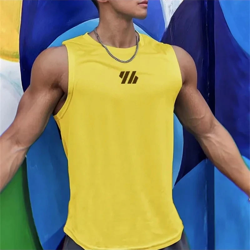 2024 newest Summer Gym Vest High Quality mesh Shirt Sleeveless T-shirts Men Tank Tops basketball running Fitness Sports Vest men thumbnail 4