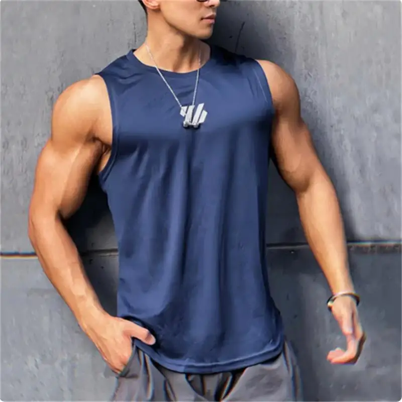 2024 newest Summer Gym Vest High Quality mesh Shirt Sleeveless T-shirts Men Tank Tops basketball running Fitness Sports Vest men thumbnail 2