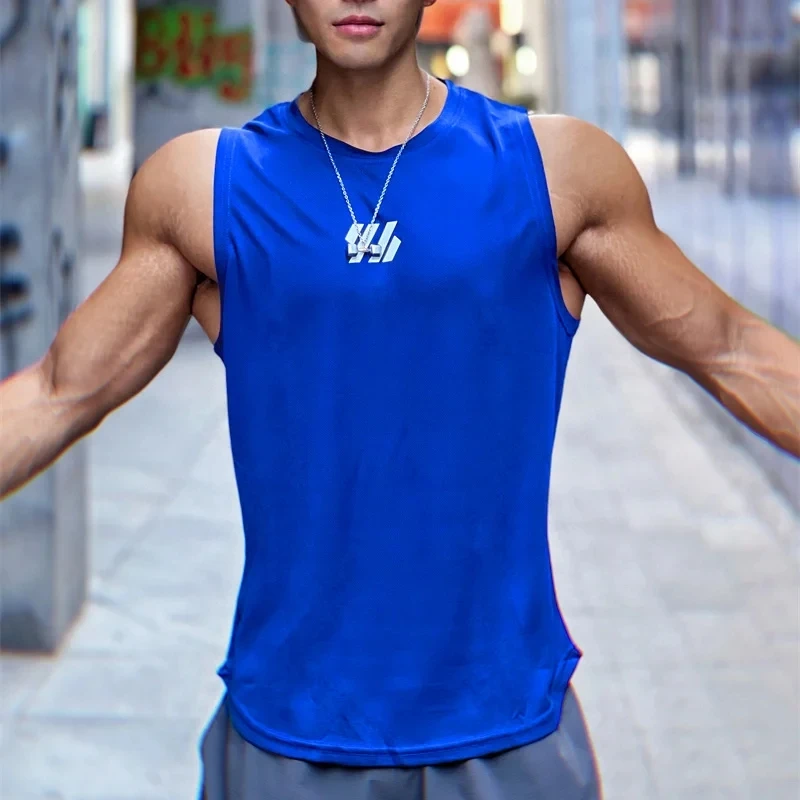 2024 newest Summer Gym Vest High Quality mesh Shirt Sleeveless T-shirts Men Tank Tops basketball running Fitness Sports Vest men thumbnail 6