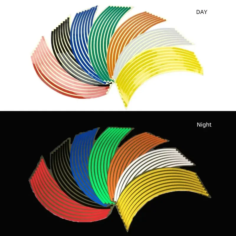 Car Styling Strips Reflective Motocross Bike Motorcycle Wheel Stickers and Decals 17/18 Inch Reflective Rim Tape thumbnail 3