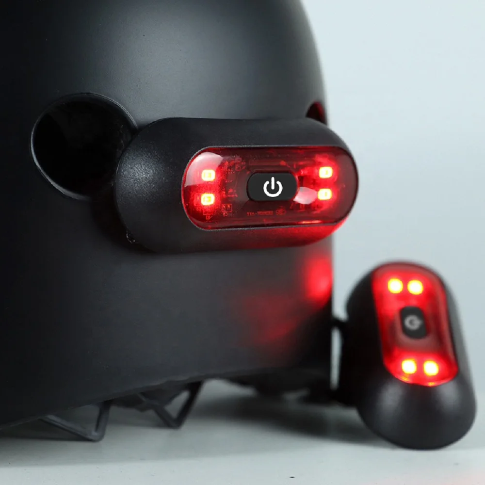 Rechargeable 4 Lamp Helmet Taillight Motorcycle Bicycle Helmet Taillamp Safety Signal Warning Lamp Waterproof Rear LED Light thumbnail 4