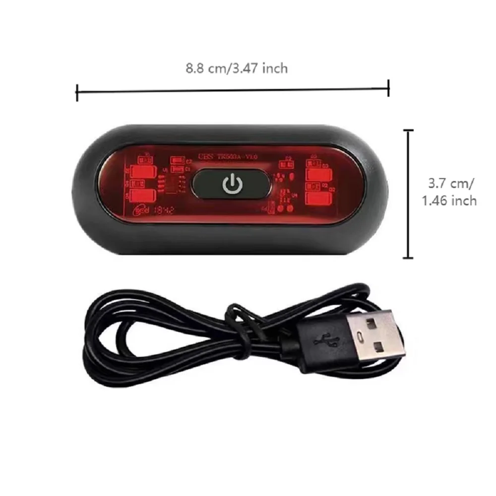 Rechargeable 4 Lamp Helmet Taillight Motorcycle Bicycle Helmet Taillamp Safety Signal Warning Lamp Waterproof Rear LED Light thumbnail 2
