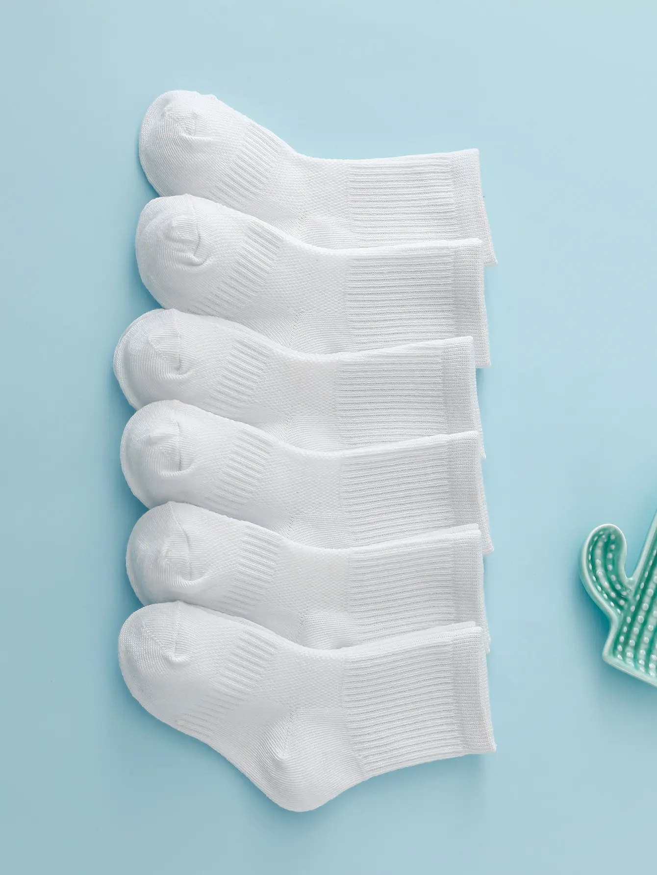 6pairs Toddler Kids Solid Crew Socks thumbnail 3