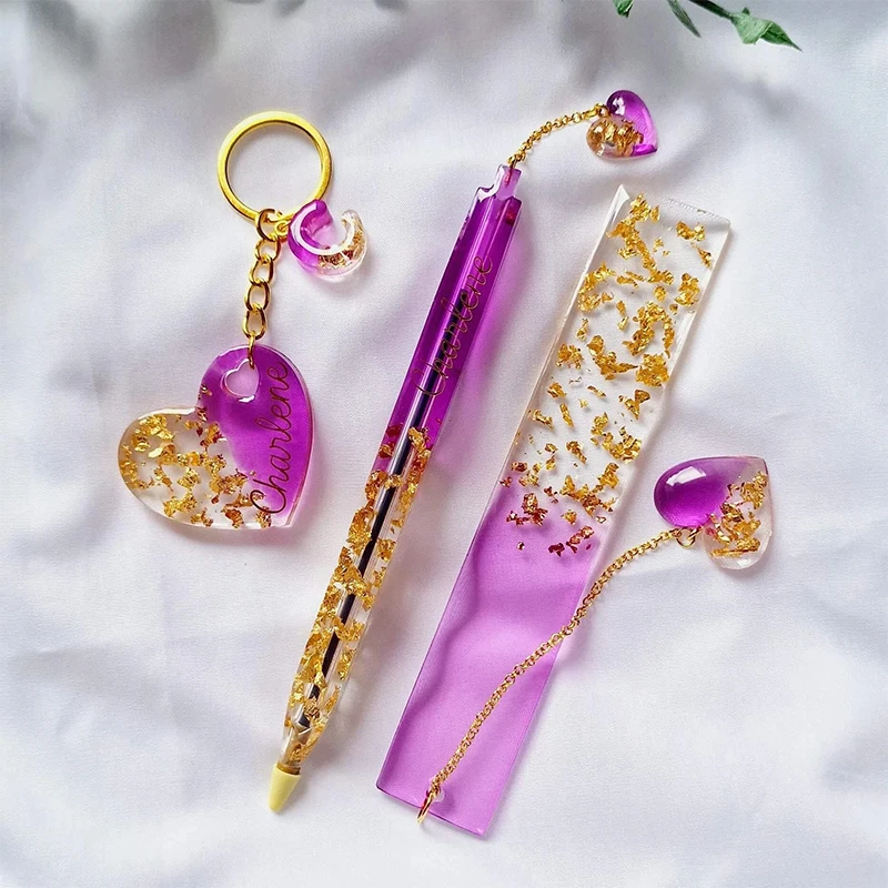 Transparent Pen and Bookmark Silicone Mold Set Epoxy Resin Casting Molds DIY Crystal Handmade Stationery Craft Supplies thumbnail 2