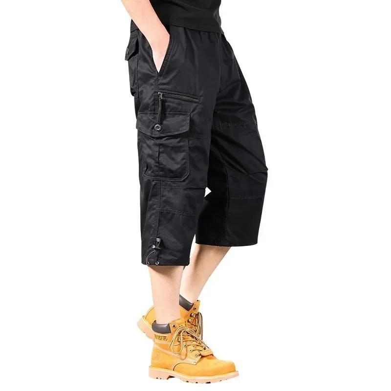 Summer Loose-Fit Plus Size Men's Cargo Pants Multiple Pockets Outdoor Casual Seven-Point Pants Men's Shorts thumbnail 5