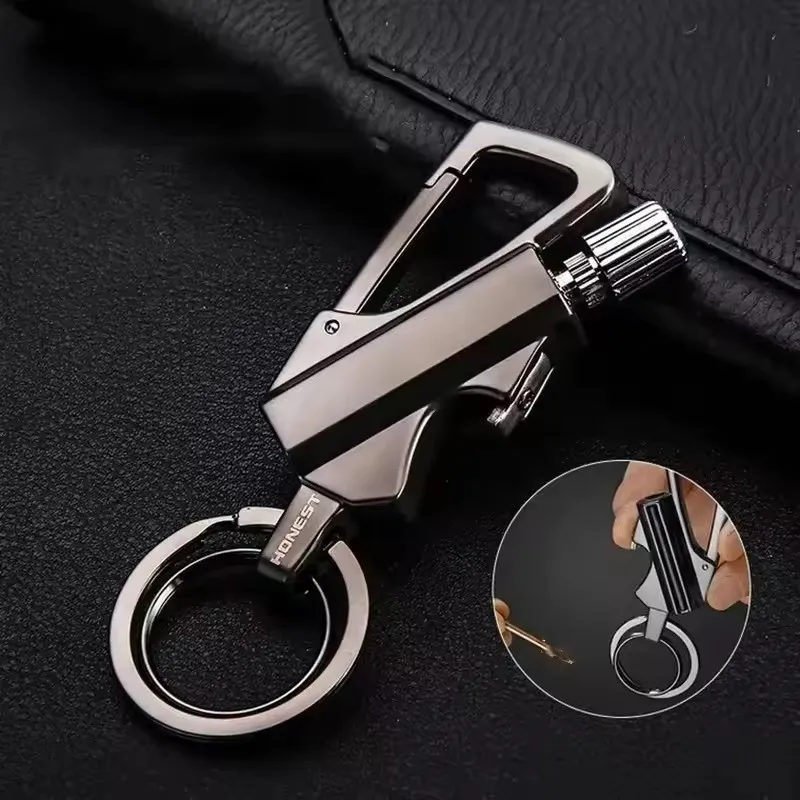 2025 Multifunctional Lighter Keychain Beer Bottle Opener Outdoor Portable Igniter Smoking Accessories Gadgets Men Gift