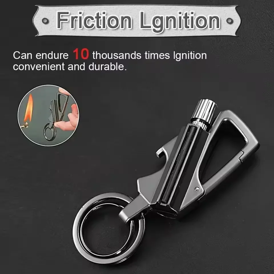 2025 Multifunctional Lighter Keychain Beer Bottle Opener Outdoor Portable Igniter Smoking Accessories Gadgets Men Gift thumbnail 6