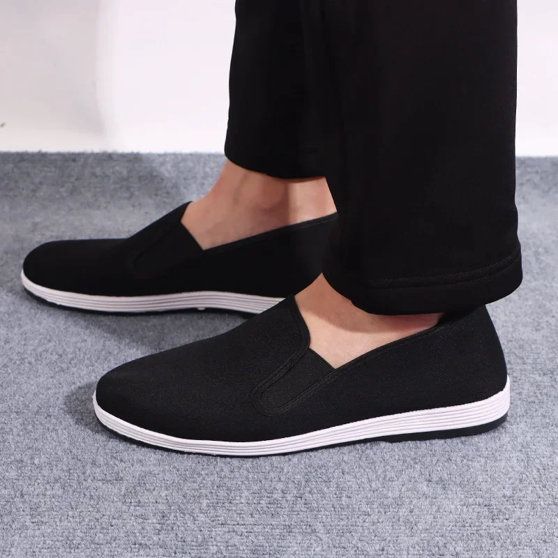 Boxed Old Beijing Cloth Shoes Men's Slip-On Casual Work Shoes Breathable Black Canvas Shoes for Driving And Daily Wear thumbnail 4