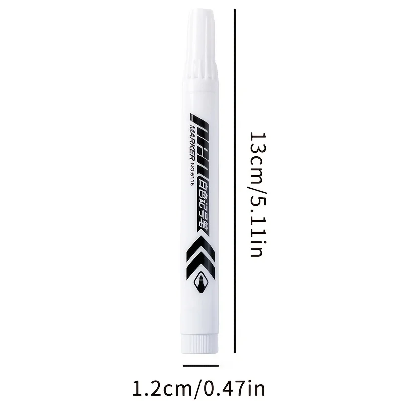 5/10pcs Heavy-Duty Waterproof White Marker Pens - Oil-Based Ink, Wide Tip for Metal, Labeling, Industrial,Office,School Supplies thumbnail 6
