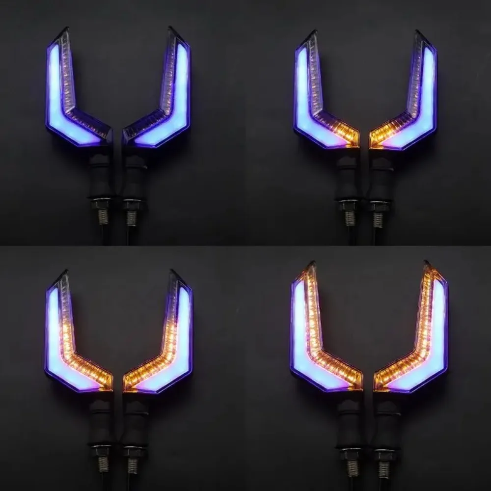 Motorcycle Indicators Scimitar-Shaped Design Daytime Motorbike Lights Motorcycle Modification Turn Signal Light Indicators For thumbnail 2