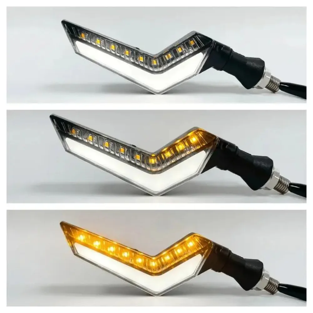 Motorcycle Indicators Scimitar-Shaped Design Daytime Motorbike Lights Motorcycle Modification Turn Signal Light Indicators For thumbnail 6