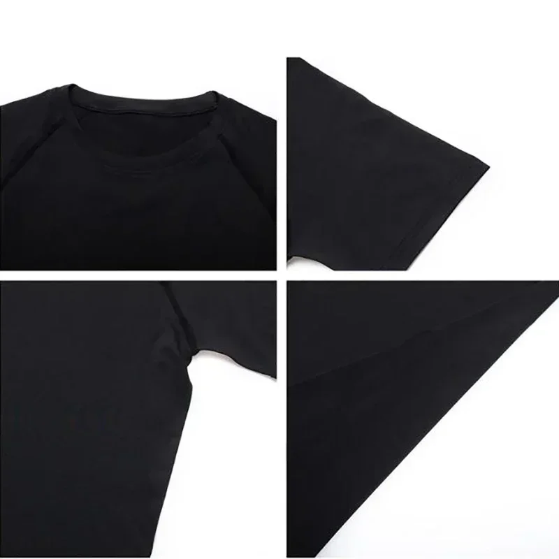 1/3 Pack Mens Compression Clothing Summer Tights T Shirt Quick Dry Sportswear Running T-shirts Sports Tops Tee Gym Workout Shirt thumbnail 4