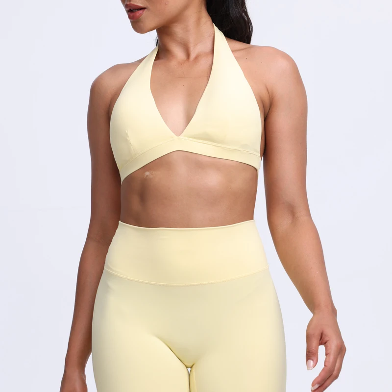 DIAS FIT JOY -Neck Hanging Neck Naked Feeling Yoga Bra for Running Fitness Cycling - Breathable Comfortable Sports Bra for Women thumbnail 2