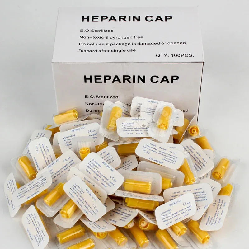 100pcs Sterile Heparin Cap IV Cannula Heparin Caps for Pet Animals Dog Cat Veterinary Supplies thumbnail 2