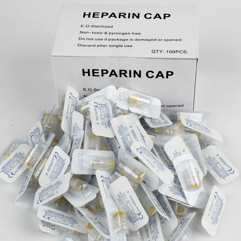 100pcs Sterile Heparin Cap IV Cannula Heparin Caps for Pet Animals Dog Cat Veterinary Supplies thumbnail 3