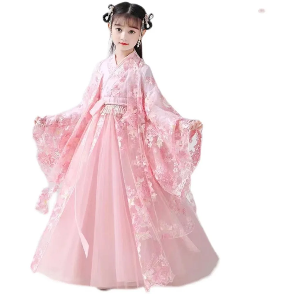 Chinese Hanfu Dress Children Clothing Fairy Cosplay Costumes Kids Clothes Party Dance Wear Stage Girl Dress Princess Vintage