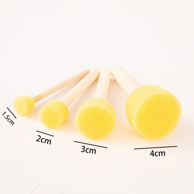 4Piece set of Drawing Sponge seal brush art Drawing graffiti tool DIY Rubbing Sponge Brush thumbnail 3