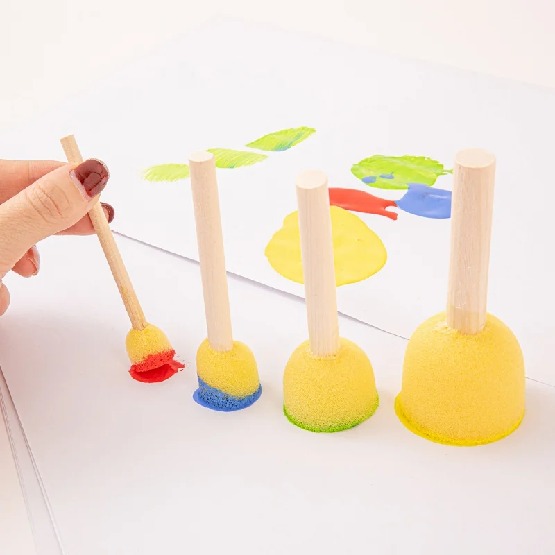 4Piece set of Drawing Sponge seal brush art Drawing graffiti tool DIY Rubbing Sponge Brush thumbnail 4