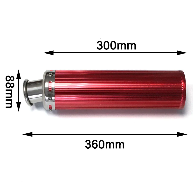 88X300mm Metal 50-250CC Universal Motorcycle Racing Modified Muffler Silencer 2 Stroke Exhaust Pipe for CG125 GY650 GY6125 thumbnail 2