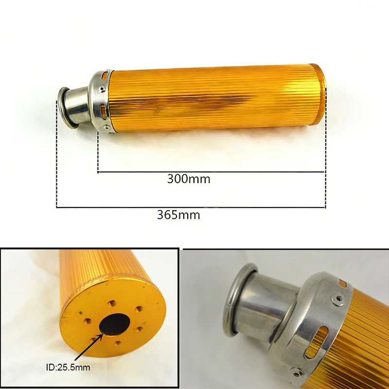 88X300mm Metal 50-250CC Universal Motorcycle Racing Modified Muffler Silencer 2 Stroke Exhaust Pipe for CG125 GY650 GY6125 thumbnail 6