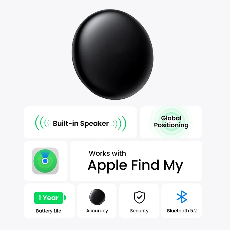 Smart Bluetooth GPS Tag Based For Appl Find My app Anti-lose Tracker Sound Locating Message Reminder Alarm Device Key Finder