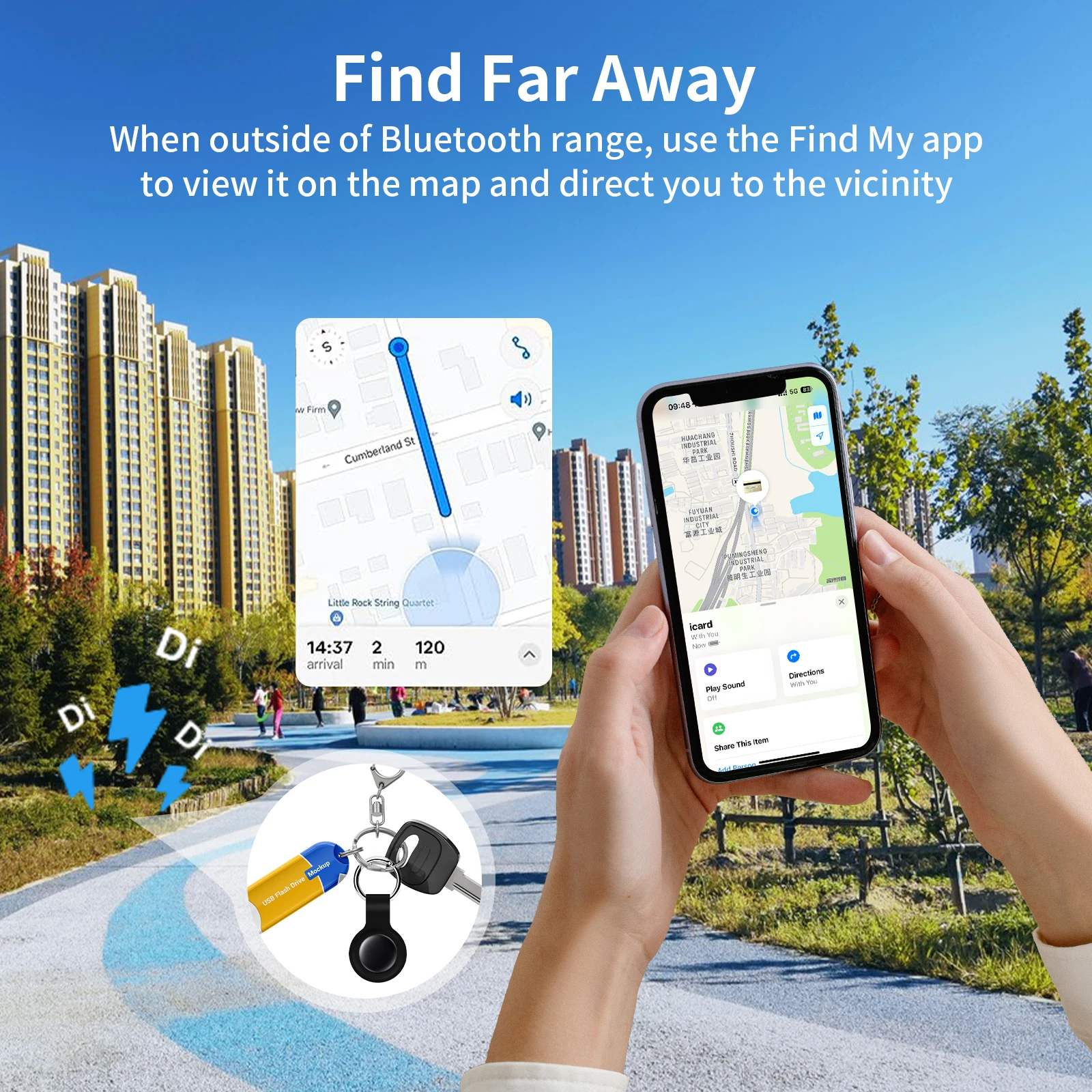 Smart Bluetooth GPS Tag Based For Appl Find My app Anti-lose Tracker Sound Locating Message Reminder Alarm Device Key Finder thumbnail 3