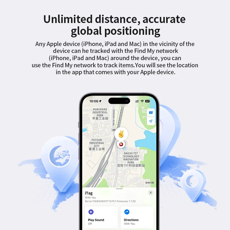 Smart Bluetooth GPS Tag Based For Appl Find My app Anti-lose Tracker Sound Locating Message Reminder Alarm Device Key Finder thumbnail 5
