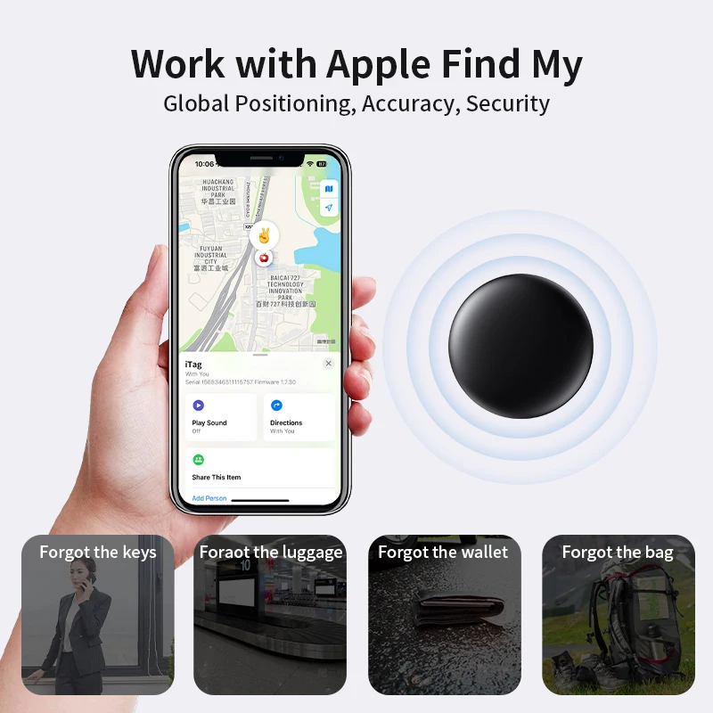 Smart Bluetooth GPS Tag Based For Appl Find My app Anti-lose Tracker Sound Locating Message Reminder Alarm Device Key Finder thumbnail 4