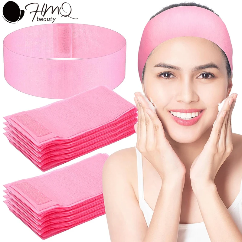 100/50/10pcs Disposable Facial Headbands Stretch Non-Woven Headband Soft Skin Care Hair Band for Women Salon Esthetician Supplie