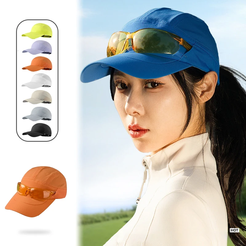 60g Lightweight Running Caps with Sunglasses holder Extended Brim Quick Dry Cooling Sport Hat for Men Womn Travel Golf