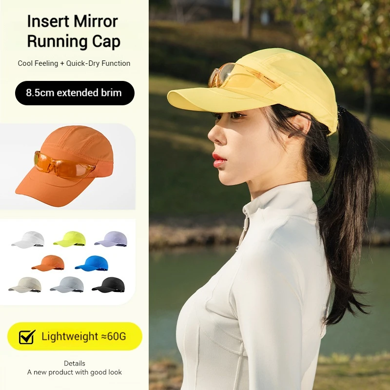 60g Lightweight Running Caps with Sunglasses holder Extended Brim Quick Dry Cooling Sport Hat for Men Womn Travel Golf thumbnail 2