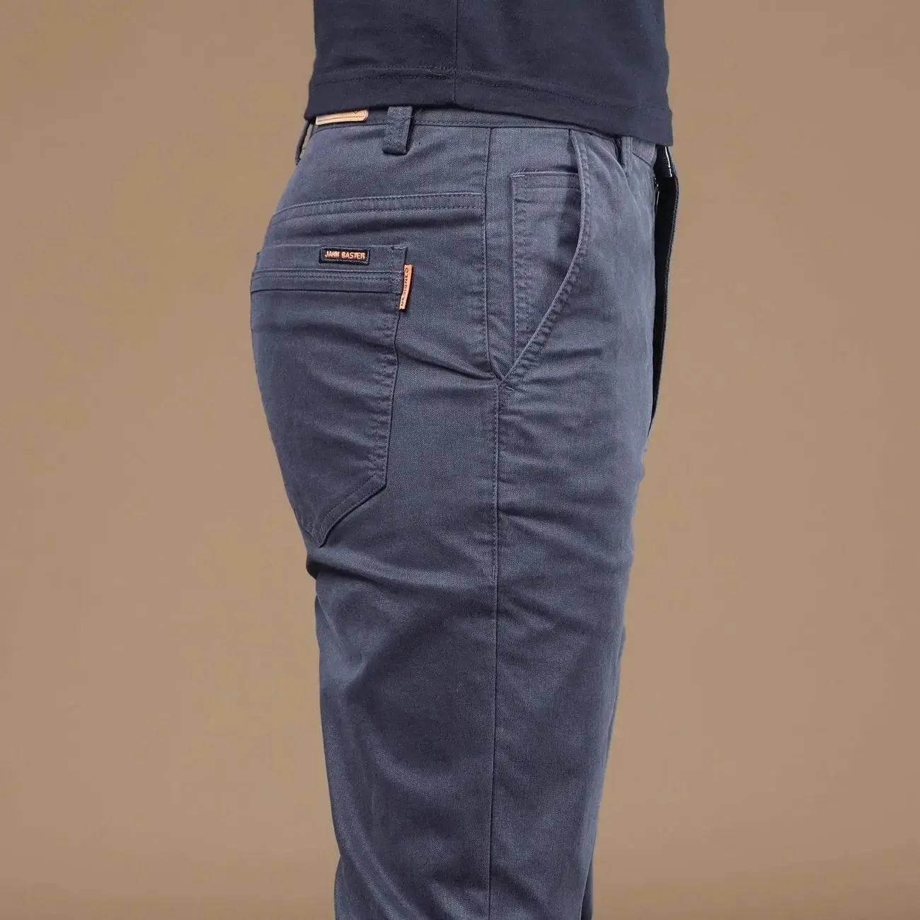 2025 Summer Thin Cotton Men's Casual Pants Trendy Versatile Elastic Light Business Trousers Work Formal Slim Straight Pants thumbnail 3