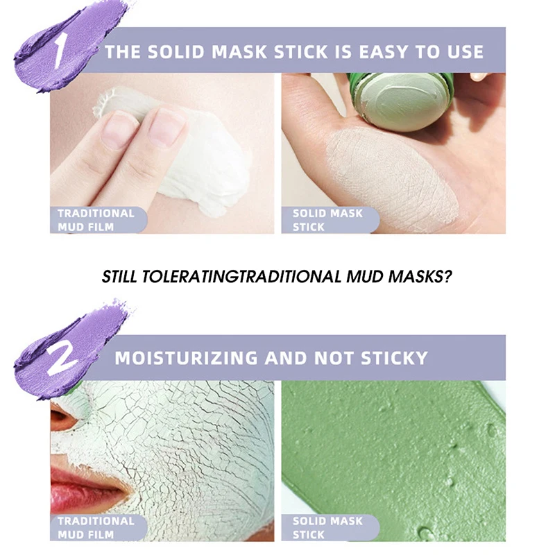 Ocheal Mask Green Tea Bamboo Charcoal Solid Facial Cleansing Stick Deep Cleansing Pores, Removes Blackheads, Controls Oil, Moisturizes and Hydrates, Smear-On Mud Mask for Men and Women. thumbnail 4