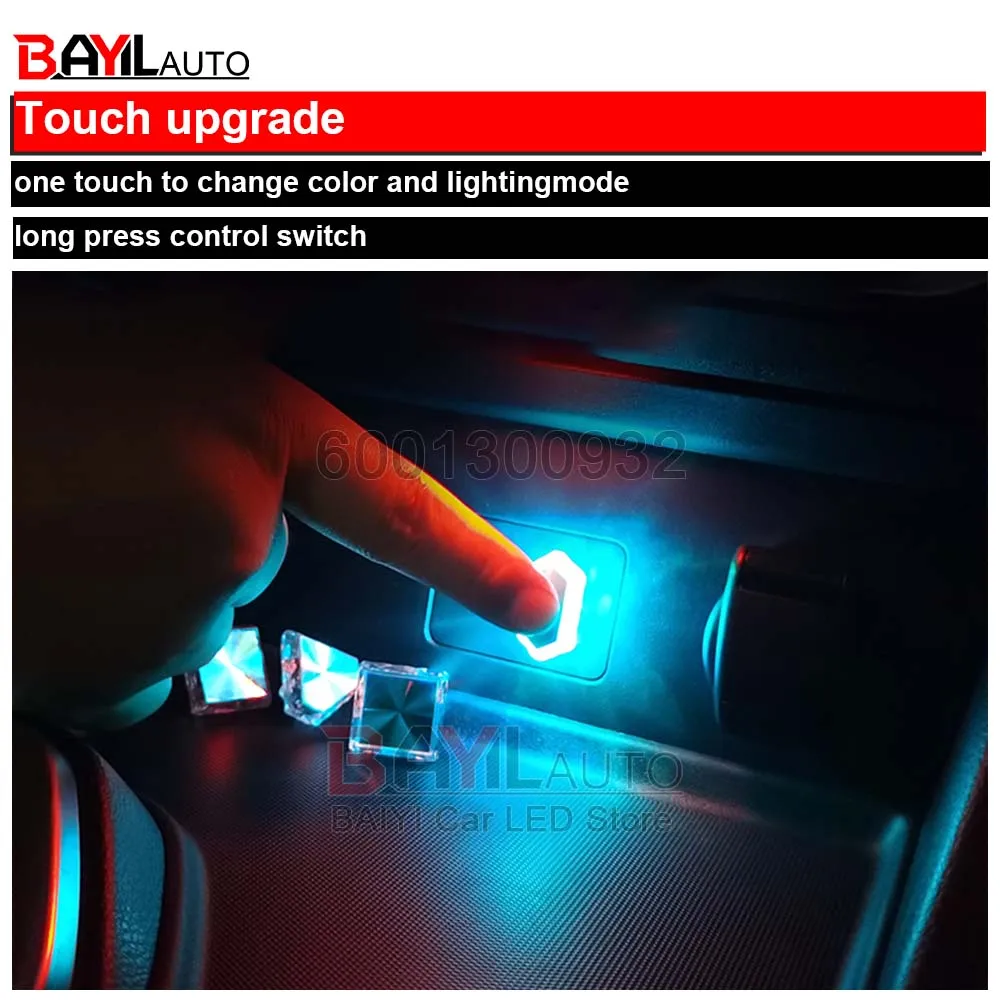 creativity 7 colors Touch Little Night Light, car LED atmosphere Lamp, Multi-color adjustable, Suitable for USB & Type-C thumbnail 3