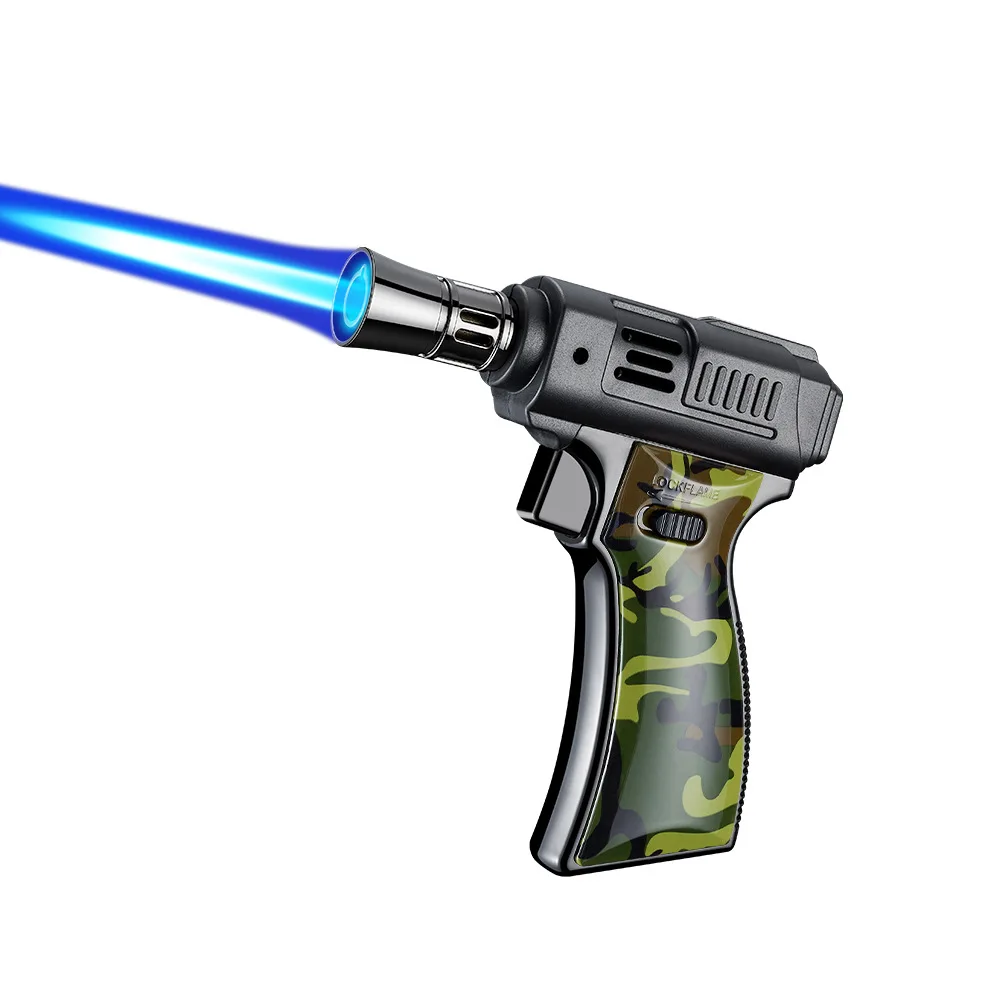 BBQ Barbecue Powerful Metal Gas Lighter Windproof Turbo Jet Blue Flame Kitchen Torch Cigar Smoking Accessories Gun Company thumbnail 6
