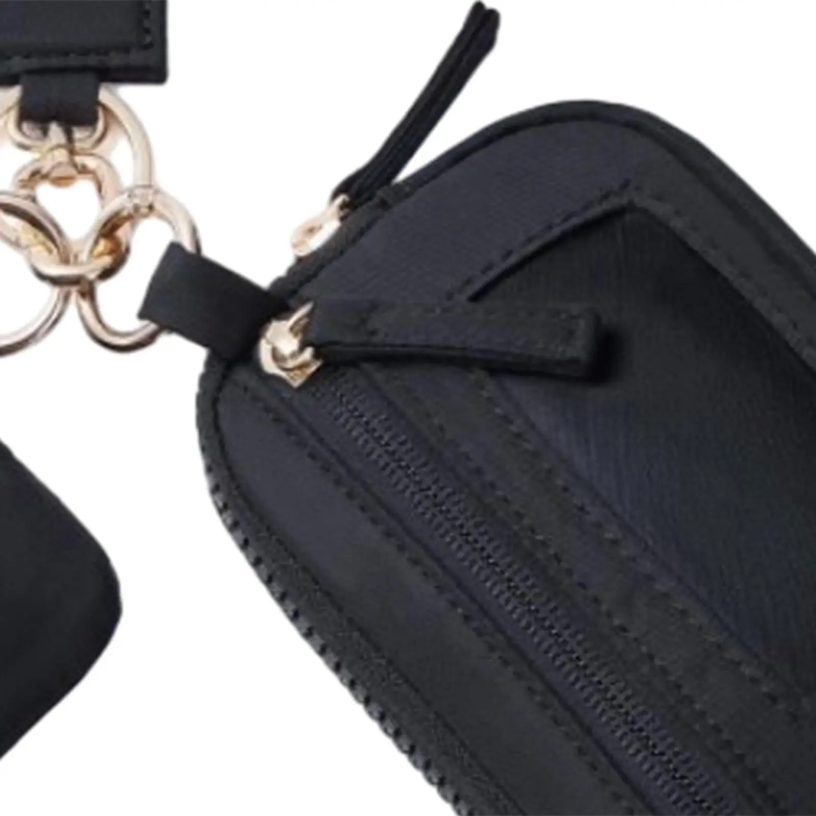 Keychain Wristlet Wallet Compartment Nylon Bag with Zipper for Travel Shopping thumbnail 5