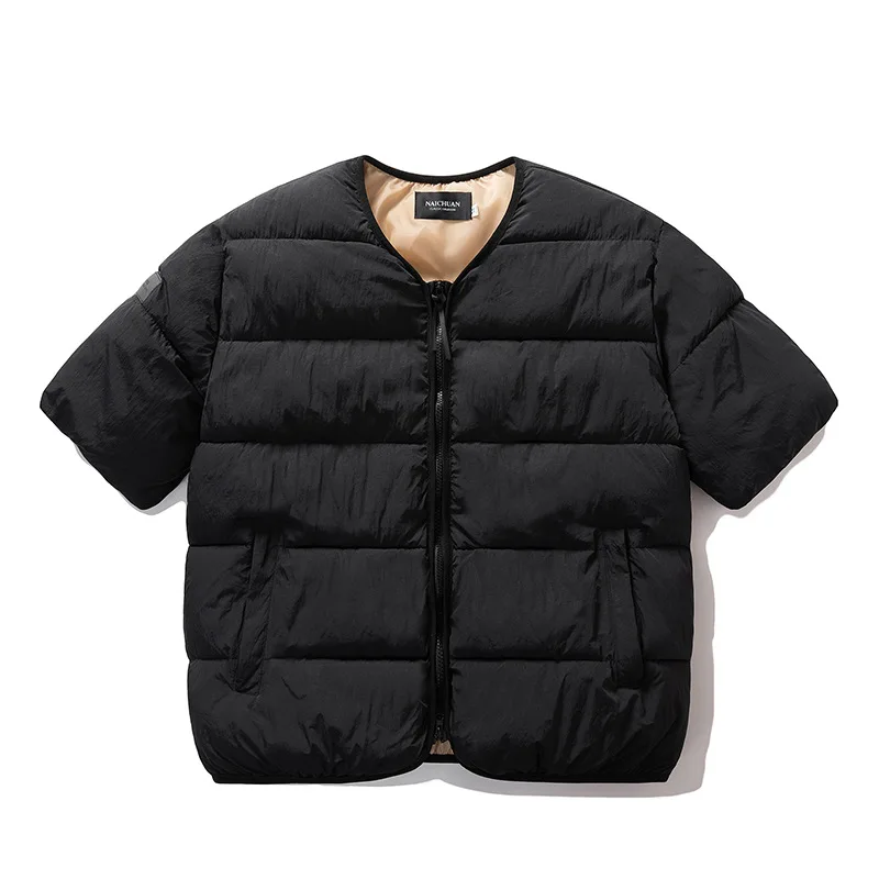 Korean Fashion Vests Warm Men and Women Half-sleeved Vest Jackets Winter Fashion Couple Cotton-Padded Vest Coats Warm Waistcoats thumbnail 6