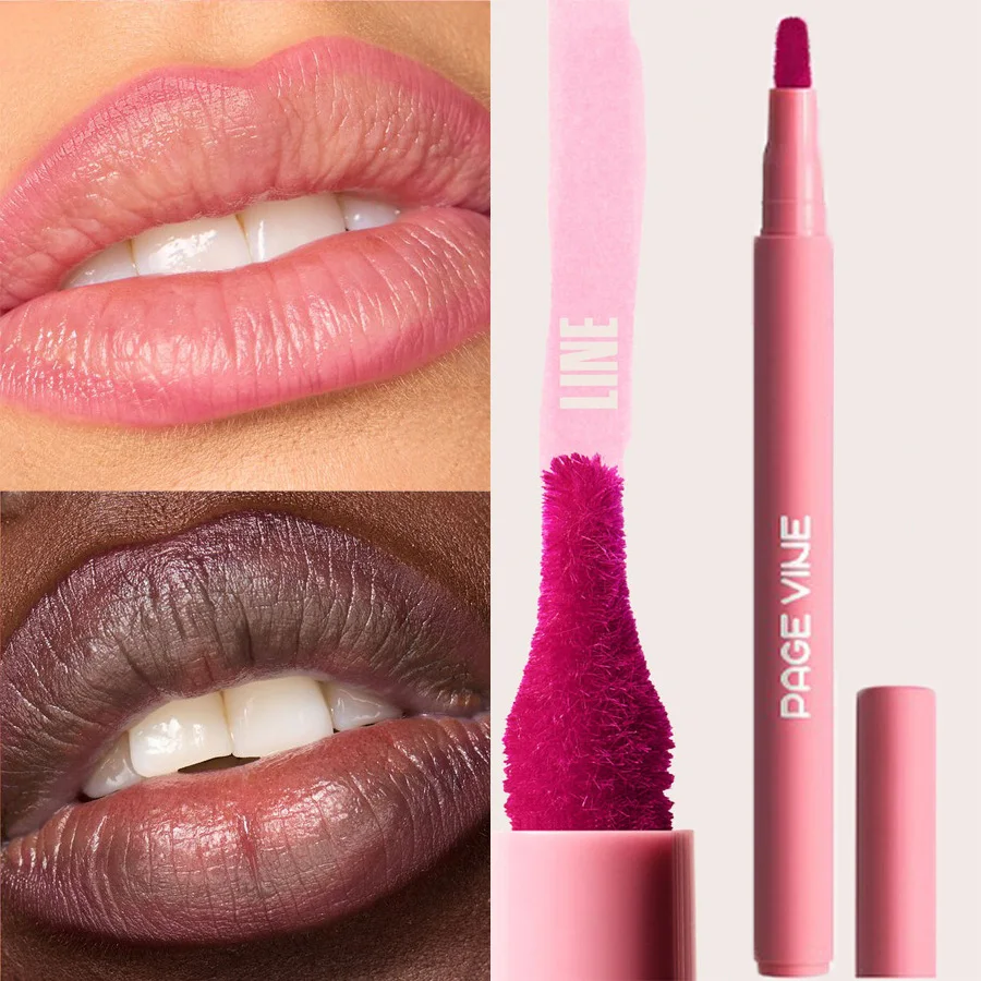 Lipliner Pencil Long-Lasting Matte Creamy Plumping Lip Stain Waterproof Natural Nude Brown Slim Plush Brush Head Lipliner Makeup thumbnail 3