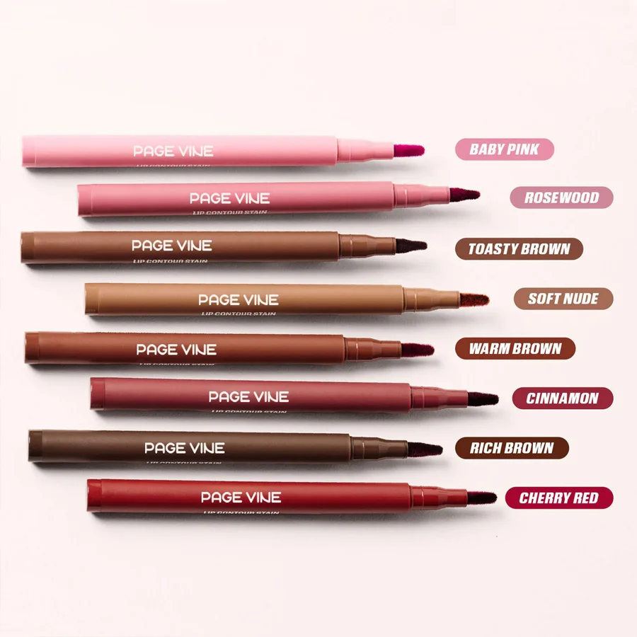 Lipliner Pencil Long-Lasting Matte Creamy Plumping Lip Stain Waterproof Natural Nude Brown Slim Plush Brush Head Lipliner Makeup thumbnail 4