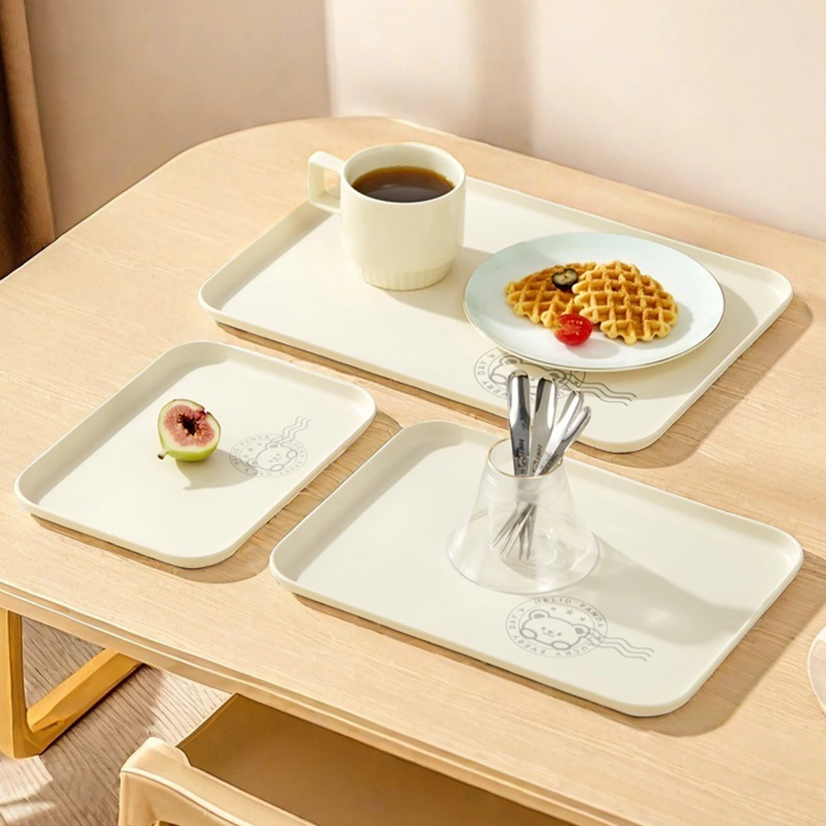 WORTHBUY Stackable Plastic Storage Tray Rectangular Fruit Dessert Tray  Large Capacity Food Serving Tray Kitchen Organizer thumbnail 3