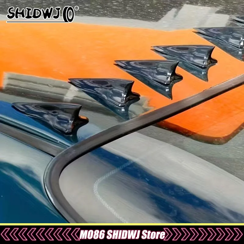 10Pcs Rear Roof Shark Fins Spoiler Wing Kit Universal Car Roof Spoiler Bumper Spoiler Shark Fin Diffuser Vortex Generator thumbnail 3