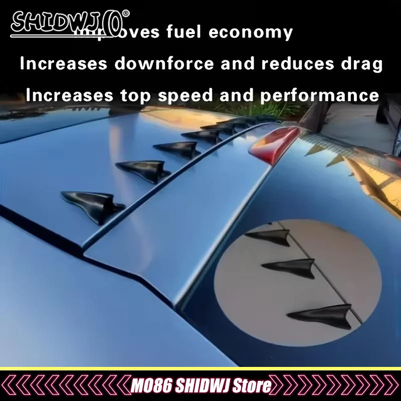 10Pcs Rear Roof Shark Fins Spoiler Wing Kit Universal Car Roof Spoiler Bumper Spoiler Shark Fin Diffuser Vortex Generator thumbnail 4