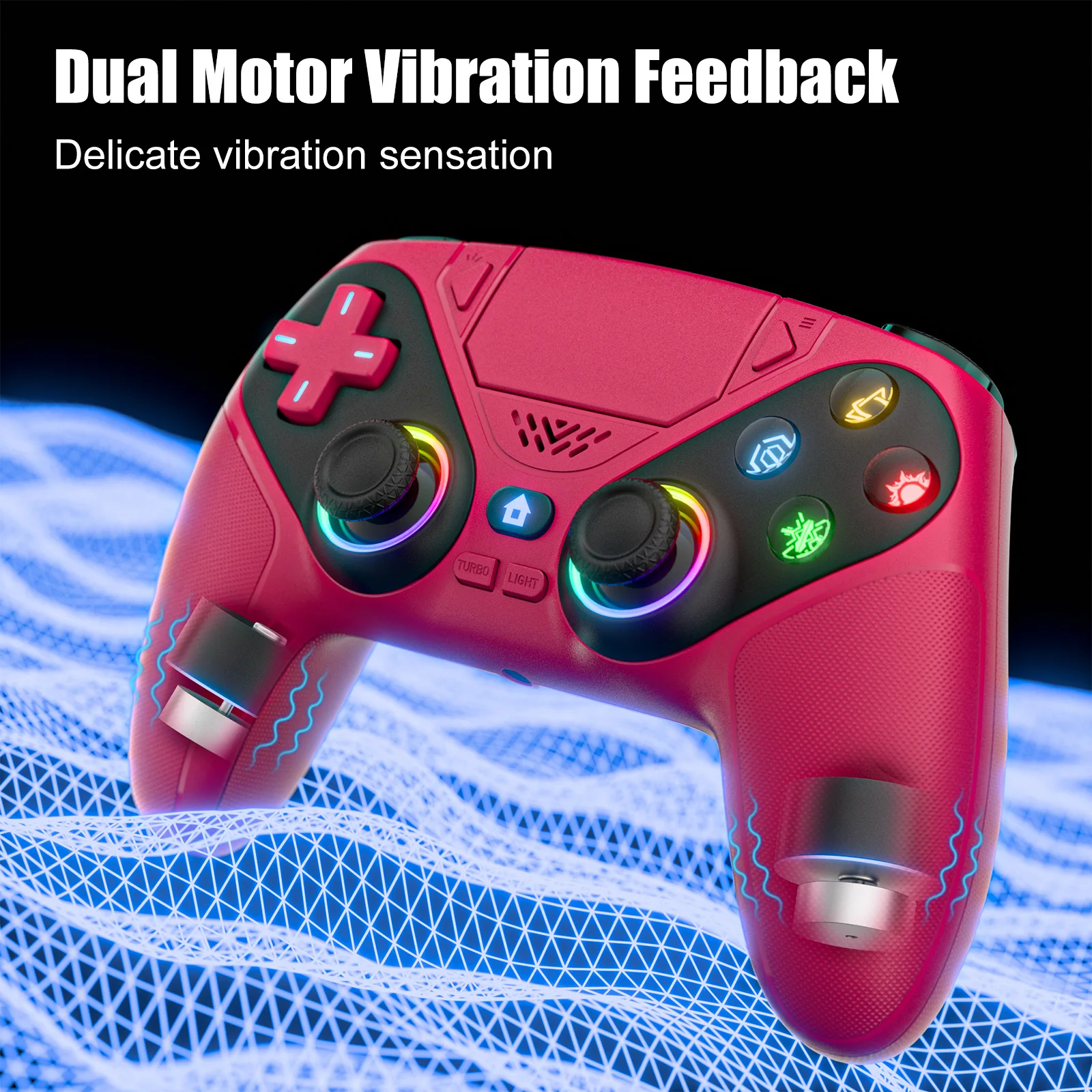 Controller For Playstation 5/PS5 Pro/Slim/PC,6-Axis Gryo No Drift RGB Wireless Gamepads Marco/Turbo Game Joystick Remote Control thumbnail 5