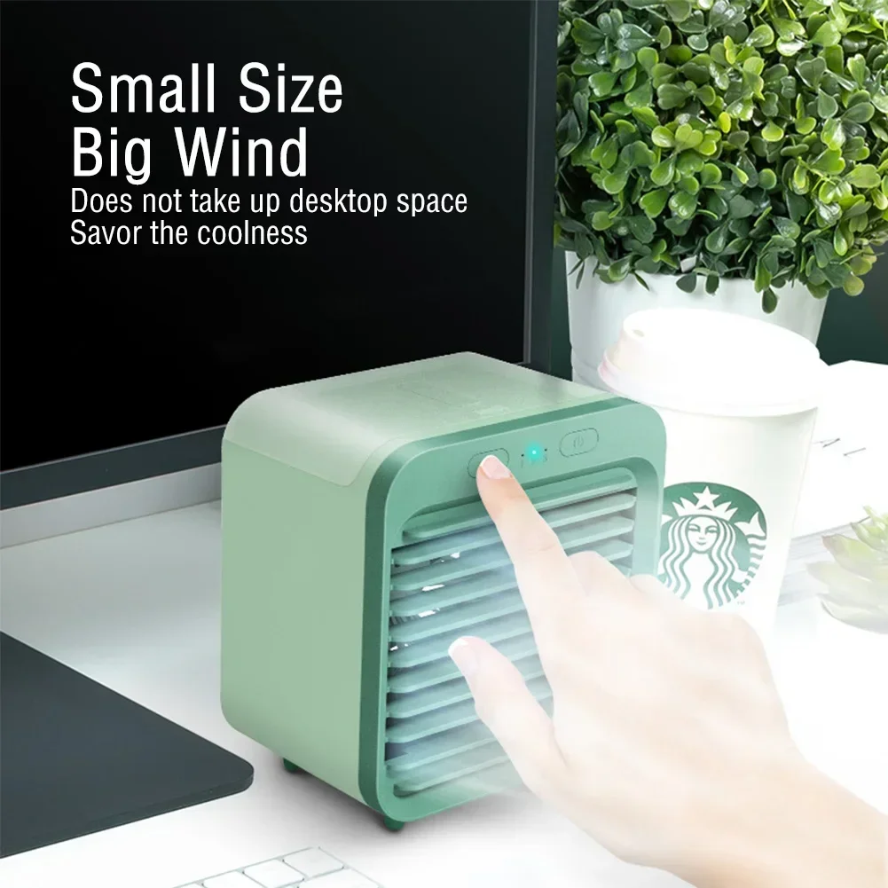 Air Conditioner Portable Fan Desktop USB Chargeable Mini 3 Gear Mute Air Cooler Desktop Electric Fan for Home Office 2025 New thumbnail 3
