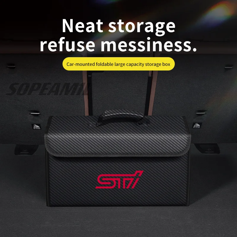 Car Trunk Storage Box Subaru STI FORESTER ASCENT BRZ IMPREZA LEGACY LEVORG OUTBACK WRX XV Organizer Foldable Stowing Tidying Bag