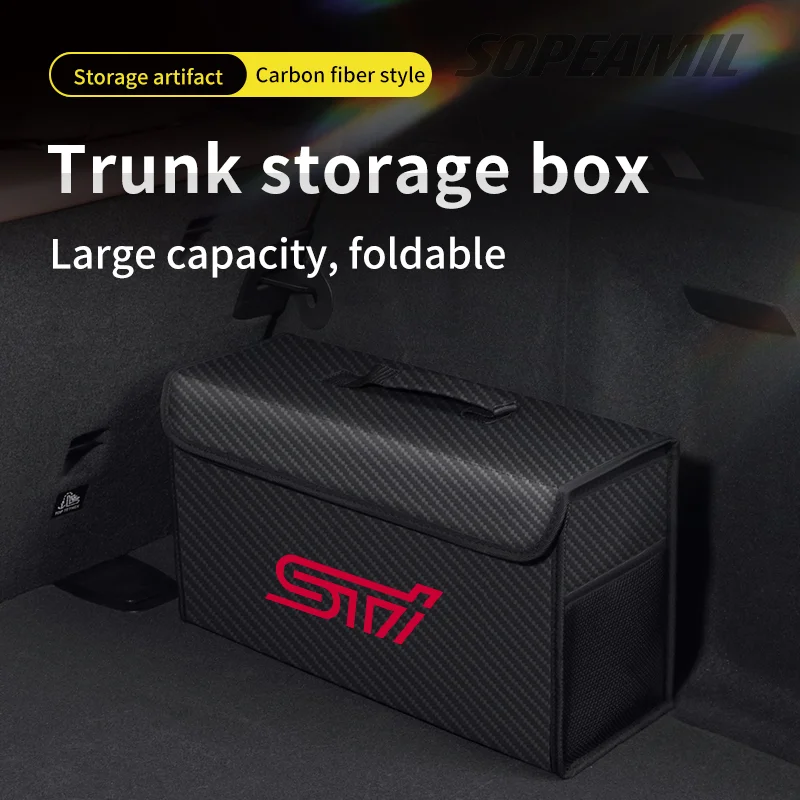 Car Trunk Storage Box Subaru STI FORESTER ASCENT BRZ IMPREZA LEGACY LEVORG OUTBACK WRX XV Organizer Foldable Stowing Tidying Bag thumbnail 2